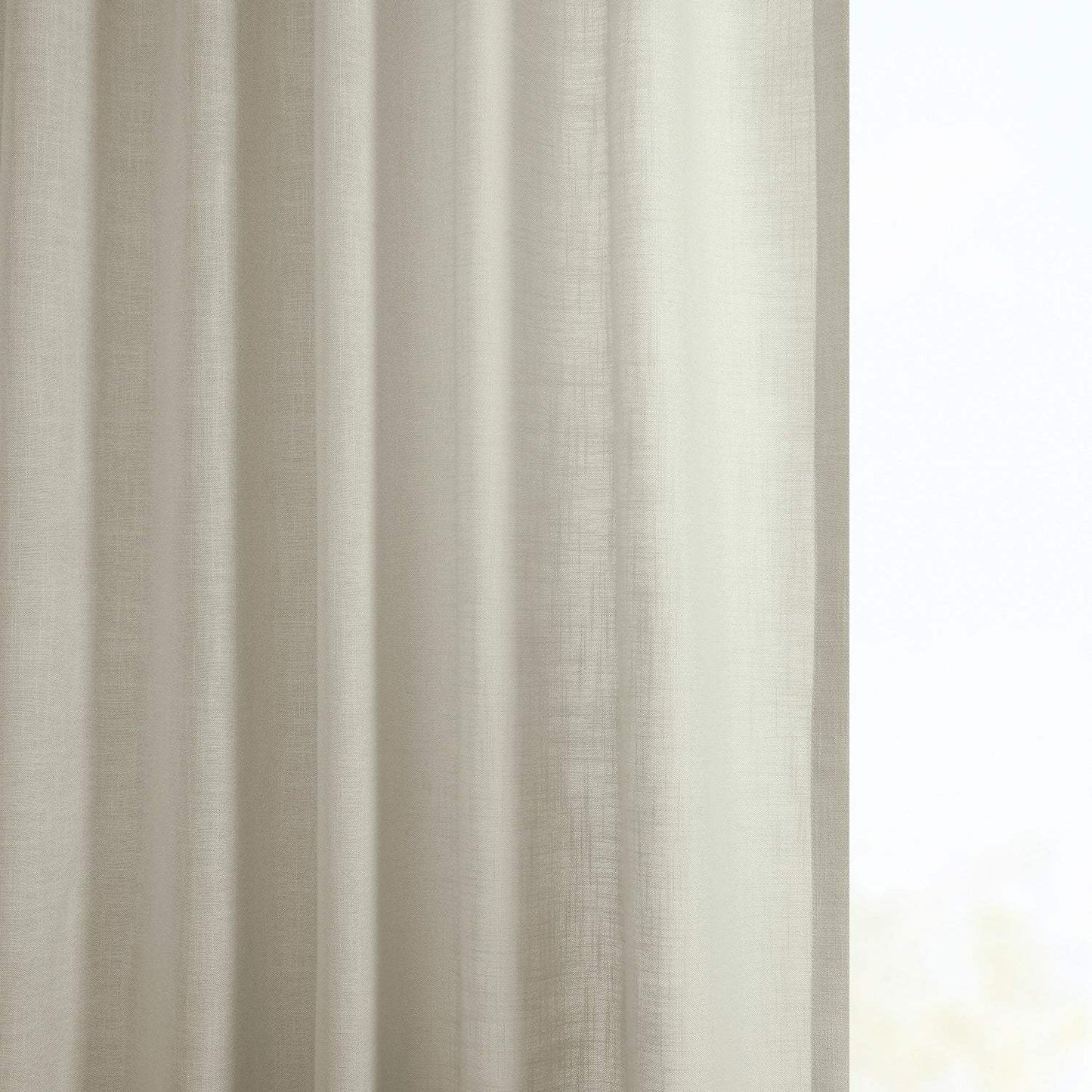Light Tan Classic Faux Linen Custom Curtain