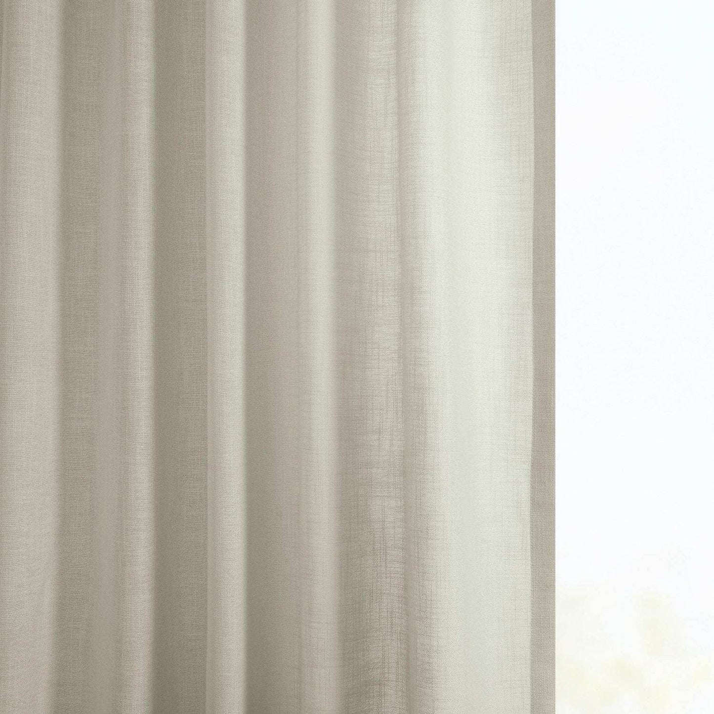 Light Tan Classic Faux Linen Custom Curtain