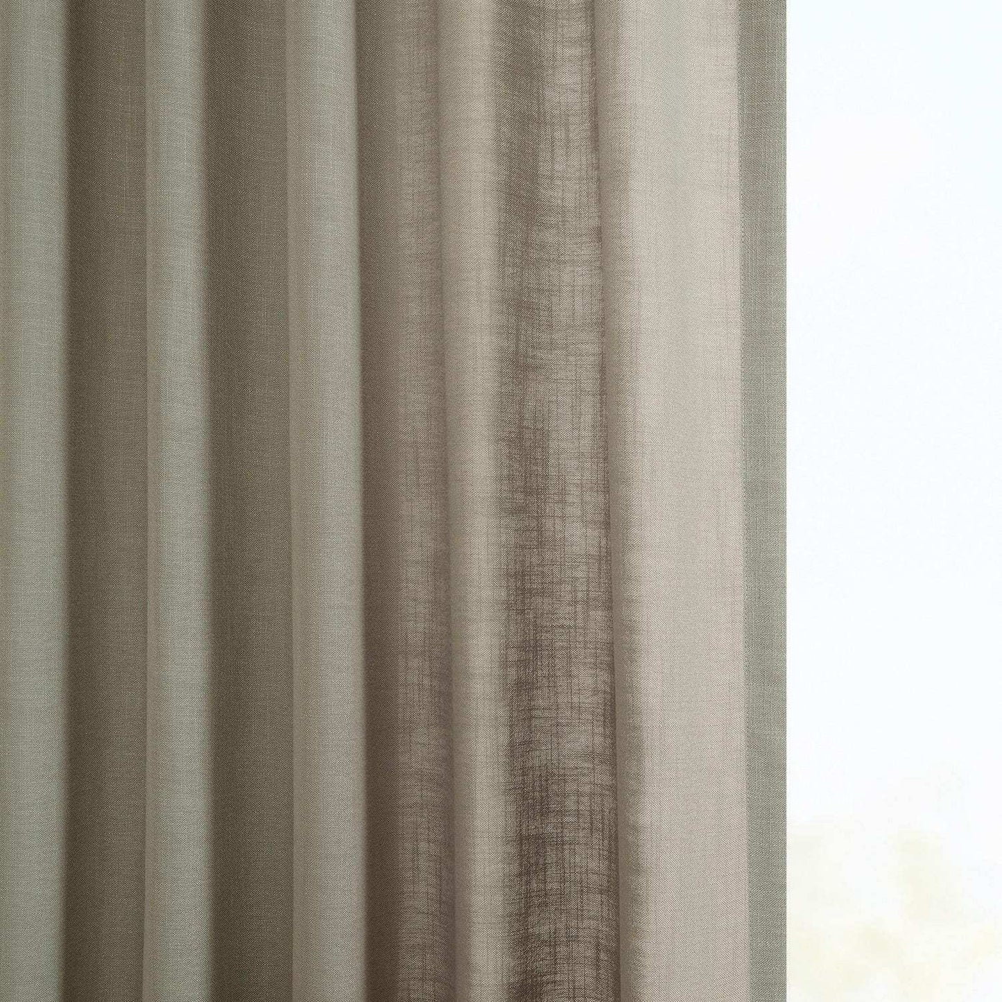 Light Taupe Classic Faux Linen Custom Curtain