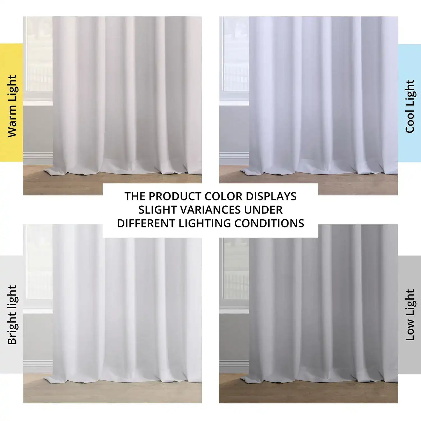 Dove White Italian Faux Linen Room Darkening Curtain