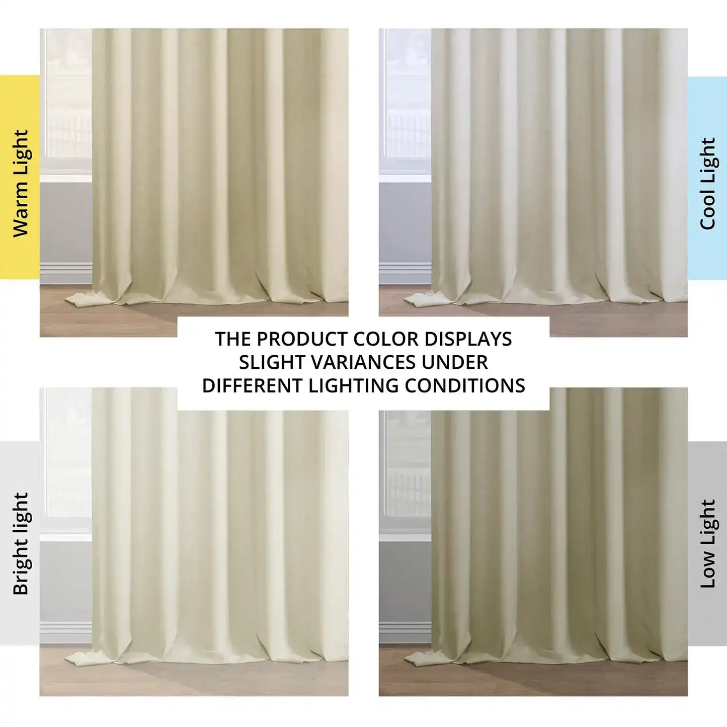 Gravity Ivory Italian Faux Linen Room Darkening Curtain