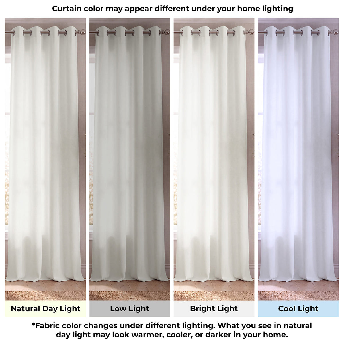 Magnolia Off White Grommet Italian Faux Linen Room Darkening Curtain