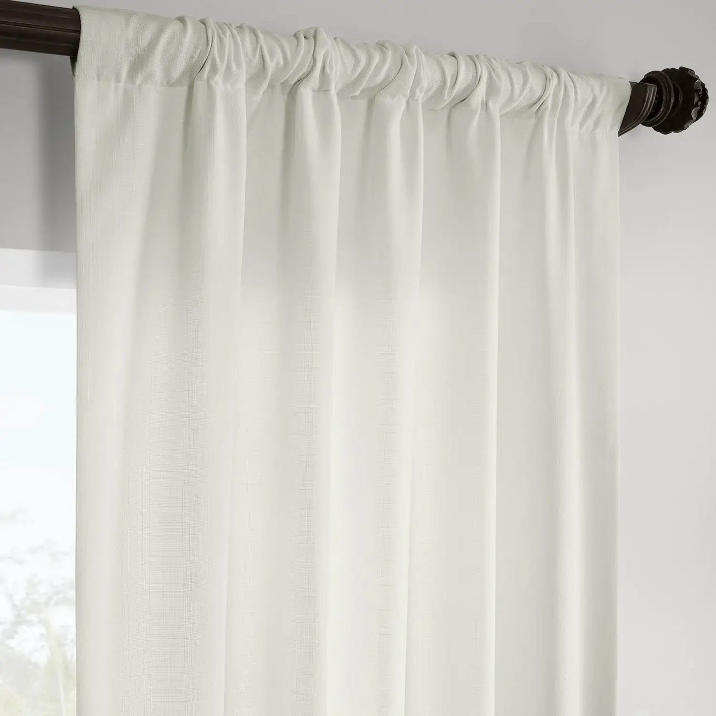 Magnolia Off White Italian Faux Linen Custom Curtain