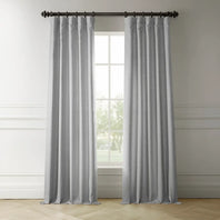 Portrait Grey Italian Faux Linen Room Darkening Curtain