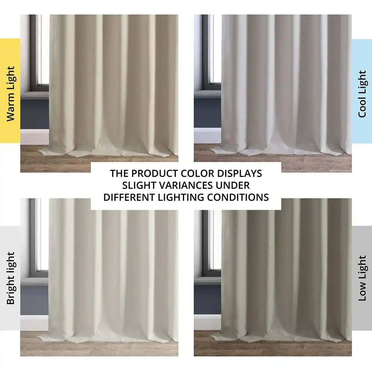 Caravan Beige Faux Linen Hotel Blackout Curtain - HalfPriceDrapes.com