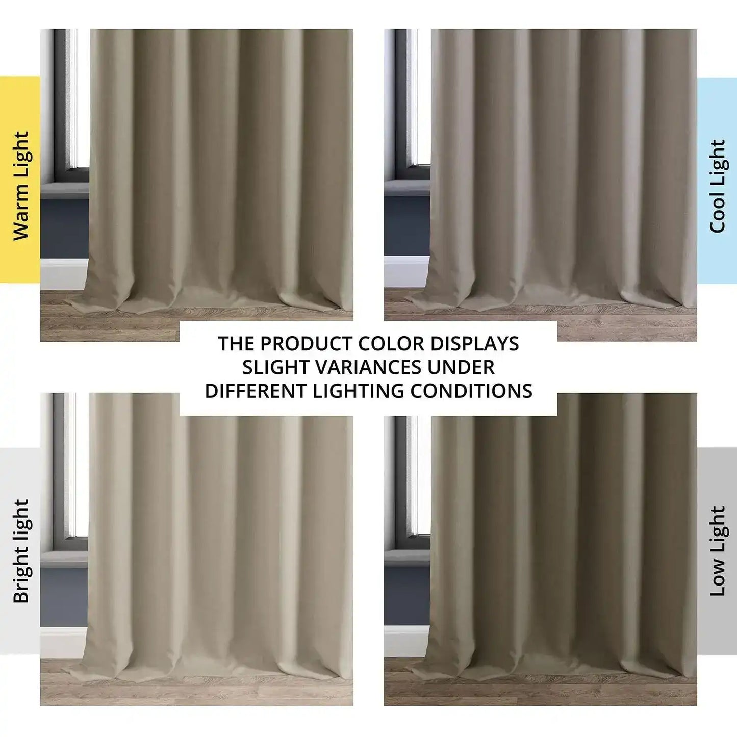 Safari Tan Faux Linen Hotel Blackout Curtain - HalfPriceDrapes.com