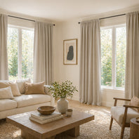 Sepia Tan Italian Faux Linen Custom Curtain