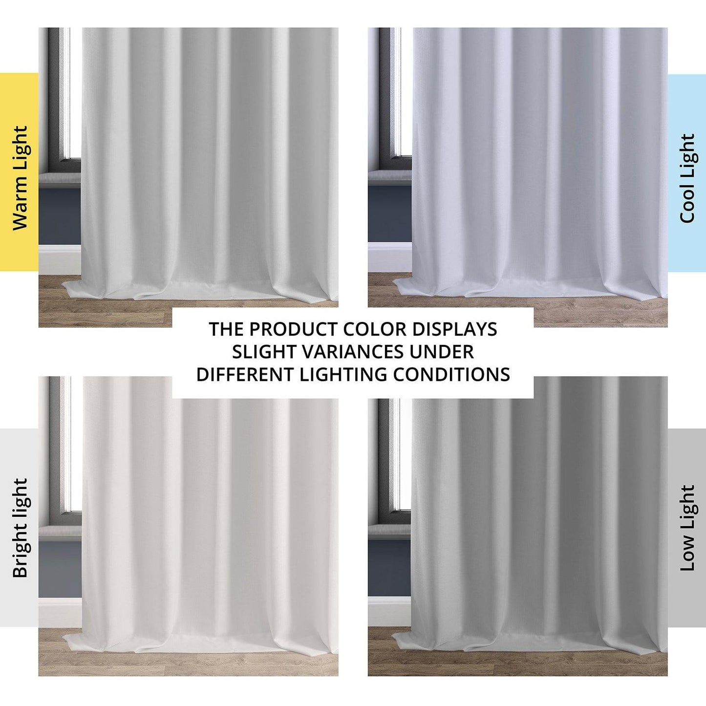 Mission White Faux Linen Hotel Blackout Curtain - HalfPriceDrapes.com