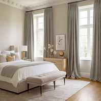 Fossil Grey Italian Faux Linen Custom Curtain