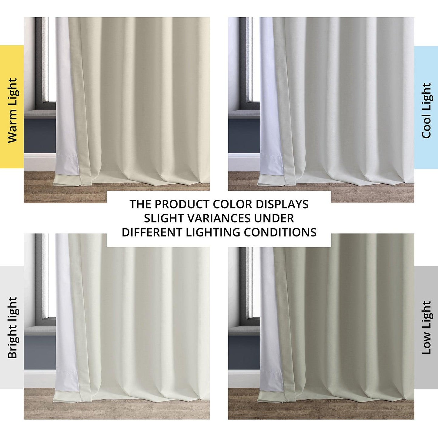 Off White Faux Linen Hotel Blackout Curtain - HalfPriceDrapes.com