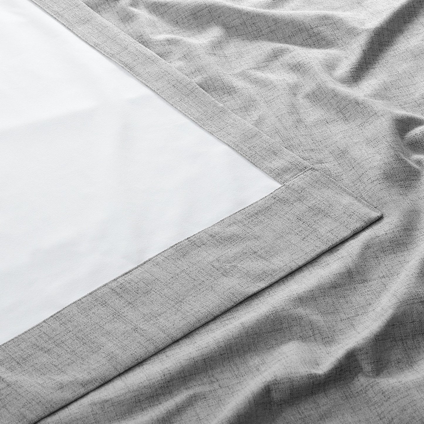 Millennial Grey Thermal Cross Linen Weave Custom Curtain