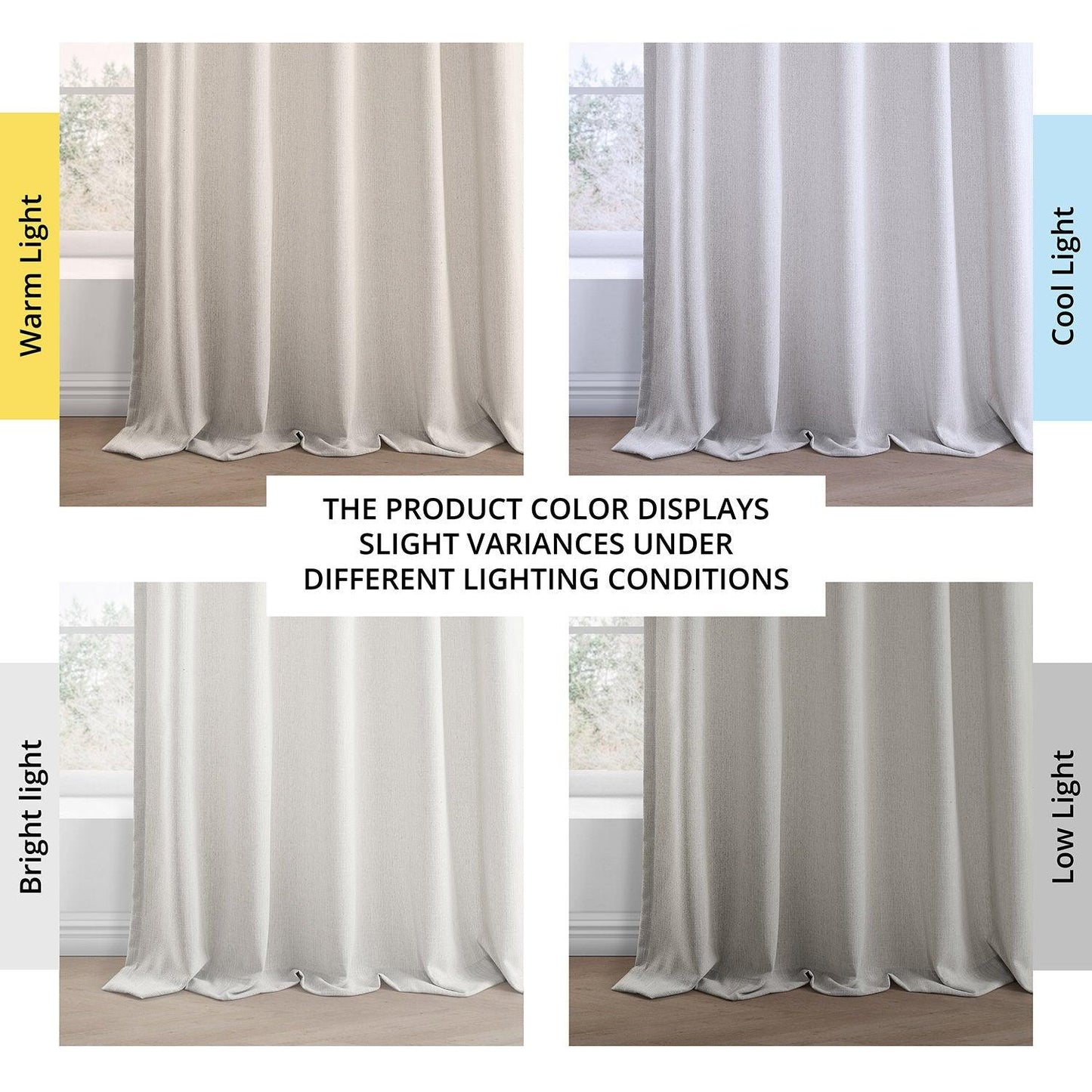 Light Sand Simply Faux Linen Curtain Pair (2 Panels) - HalfPriceDrapes.com