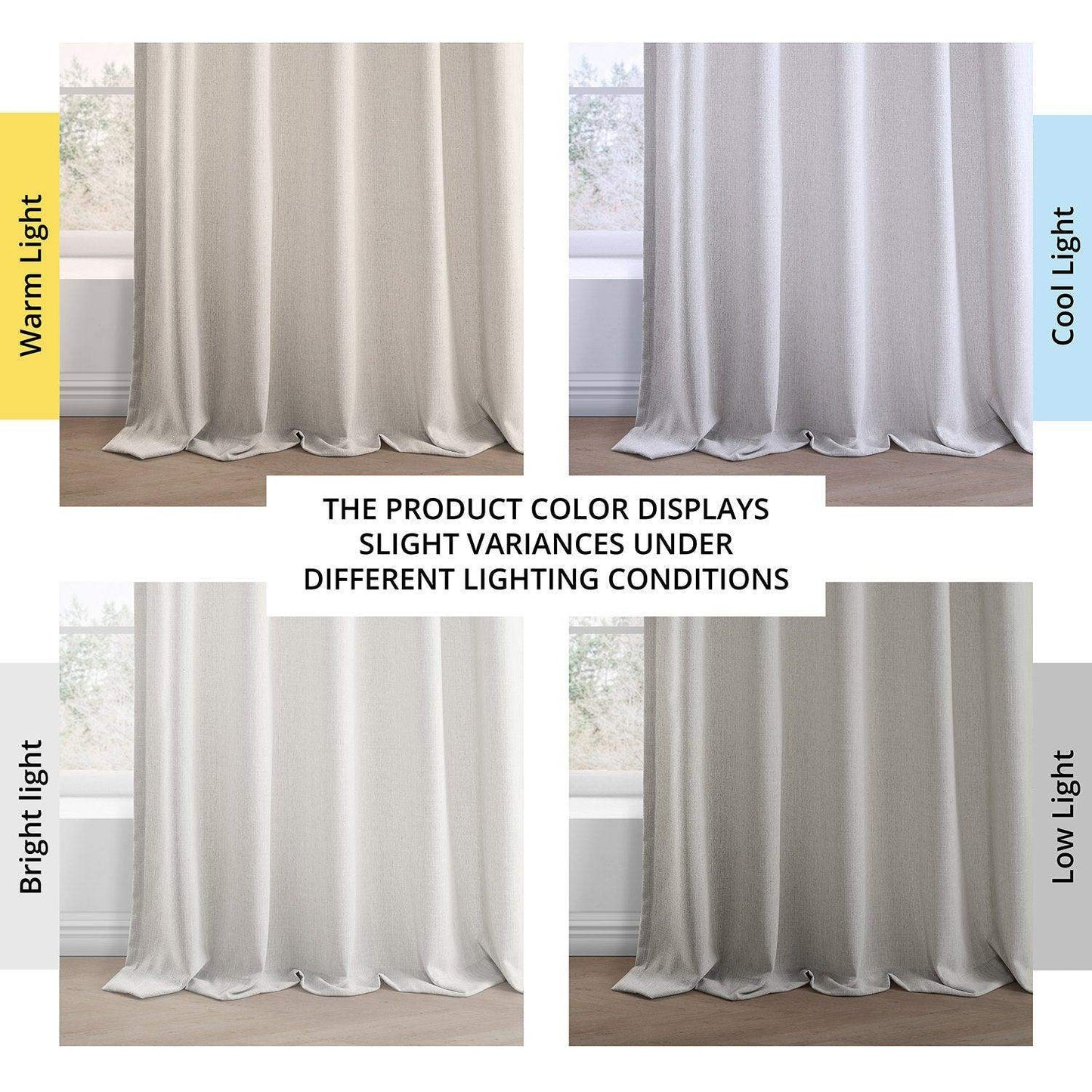 Light Sand Simply Faux Linen Curtain Pair (2 Panels) - HalfPriceDrapes.com