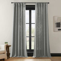 Light Grey Simply Faux Linen Light Filtering Curtain Pair (2 Panels)