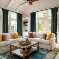 Forestry Green Heritage Plush Velvet Custom Curtain