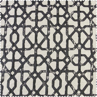 Metro Black Faux Silk Jacquard Swatch - HalfPriceDrapes.com