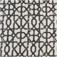Metro Black Faux Silk Jacquard Swatch - HalfPriceDrapes.com
