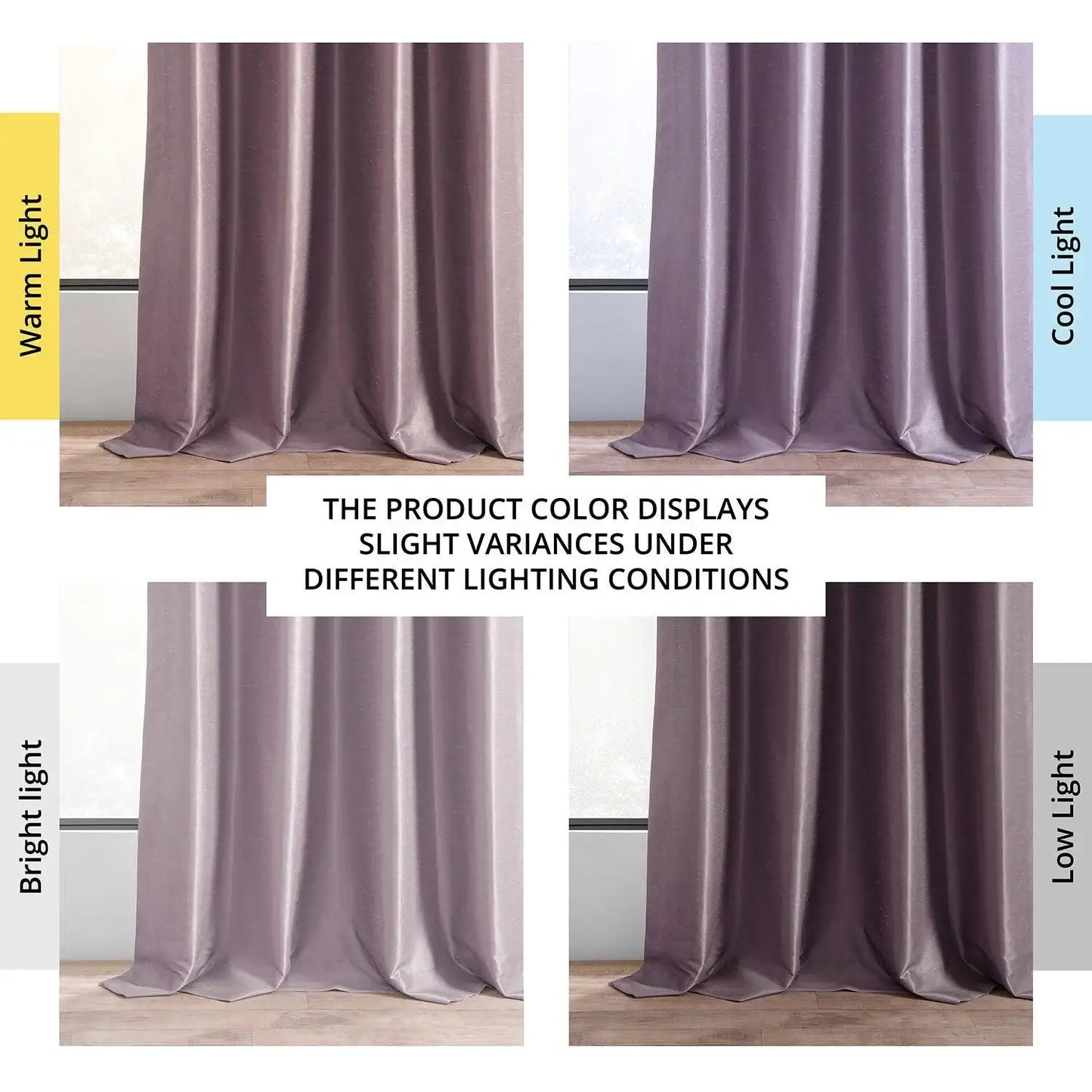 Smokey Plum Grommet Vintage Textured Faux Dupioni Silk Blackout Curtain - HalfPriceDrapes.com
