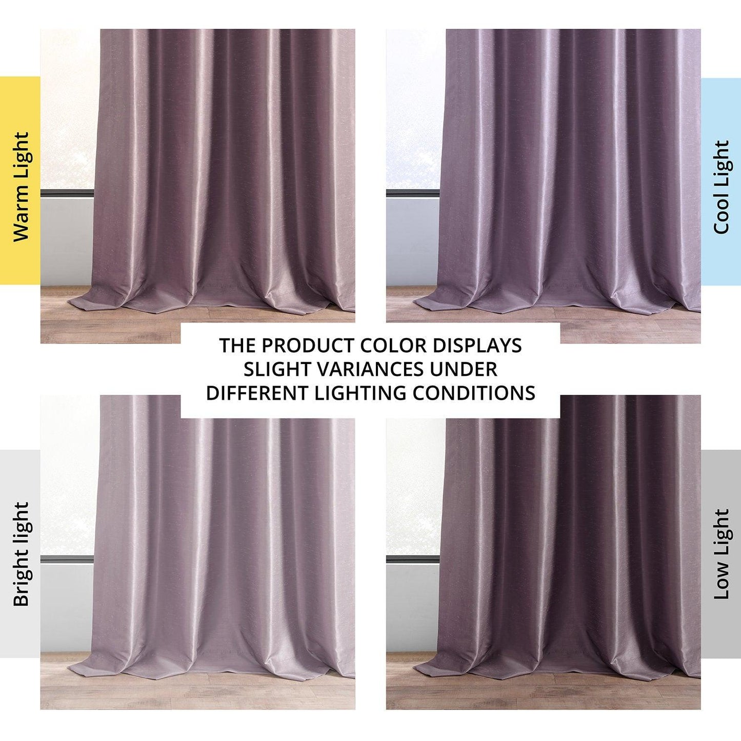 Smokey Plum Vintage Textured Faux Dupioni Silk Blackout Curtain - HalfPriceDrapes.com