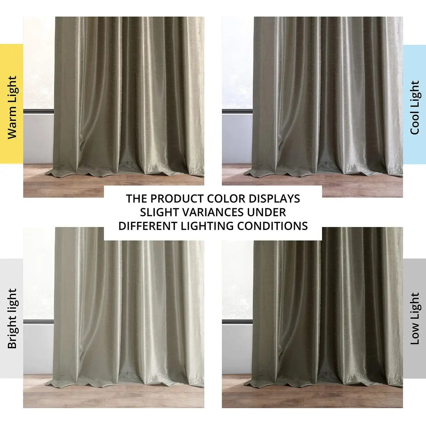 Warm Stone Vintage Textured Faux Dupioni Silk Curtain - HalfPriceDrapes.com
