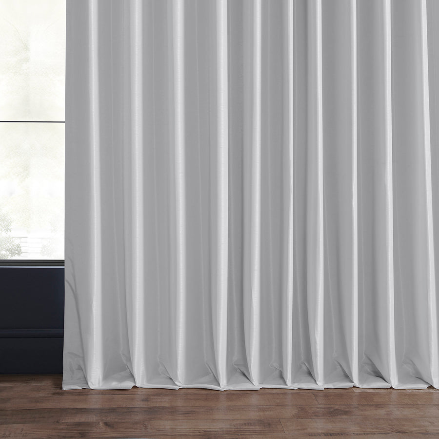 Ice Extra Wide Vintage Textured Faux Dupioni Silk Blackout Curtain