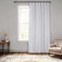 Ice Extra Wide Vintage Textured Faux Dupioni Silk Blackout Curtain