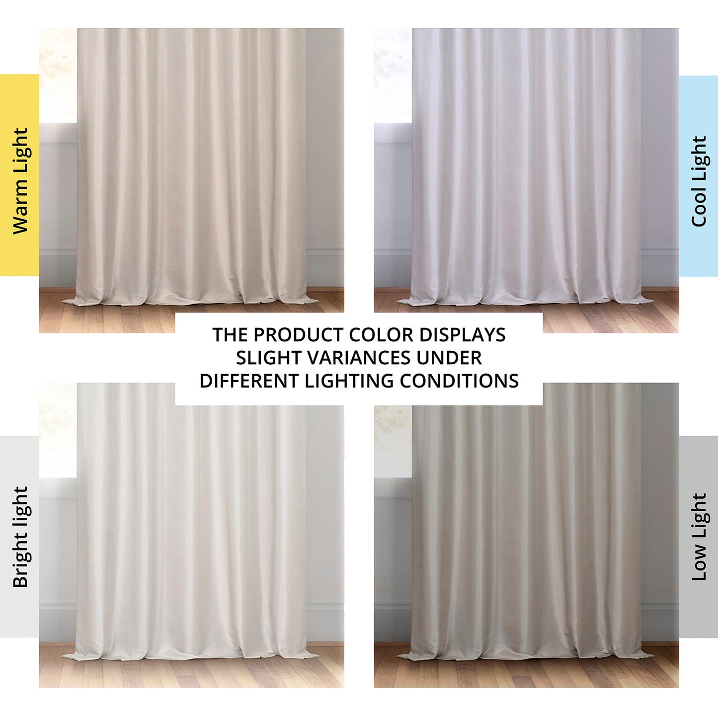 Mist Greige Vintage Textured Faux Dupioni Silk Curtain