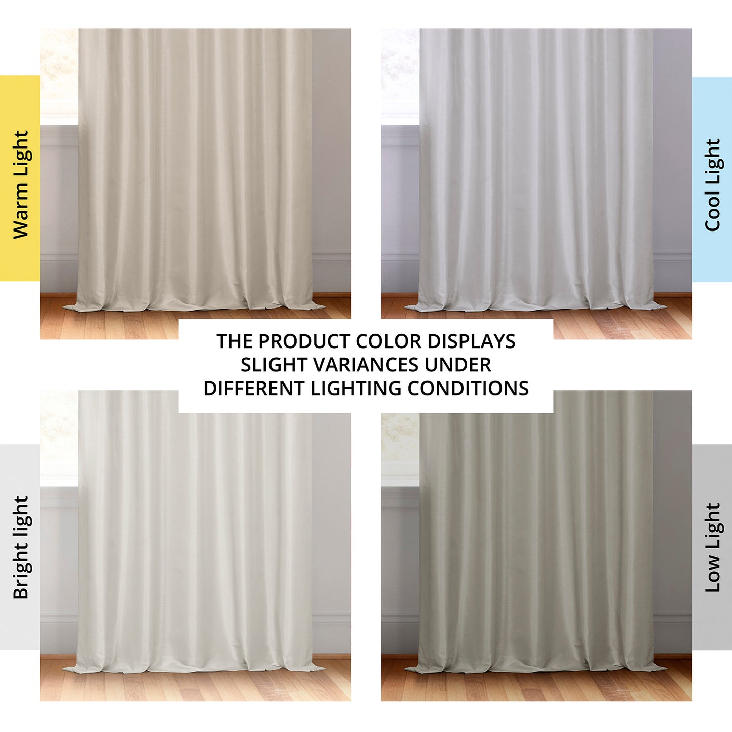 Mist Grey Vintage Textured Faux Dupioni Silk Blackout Curtain