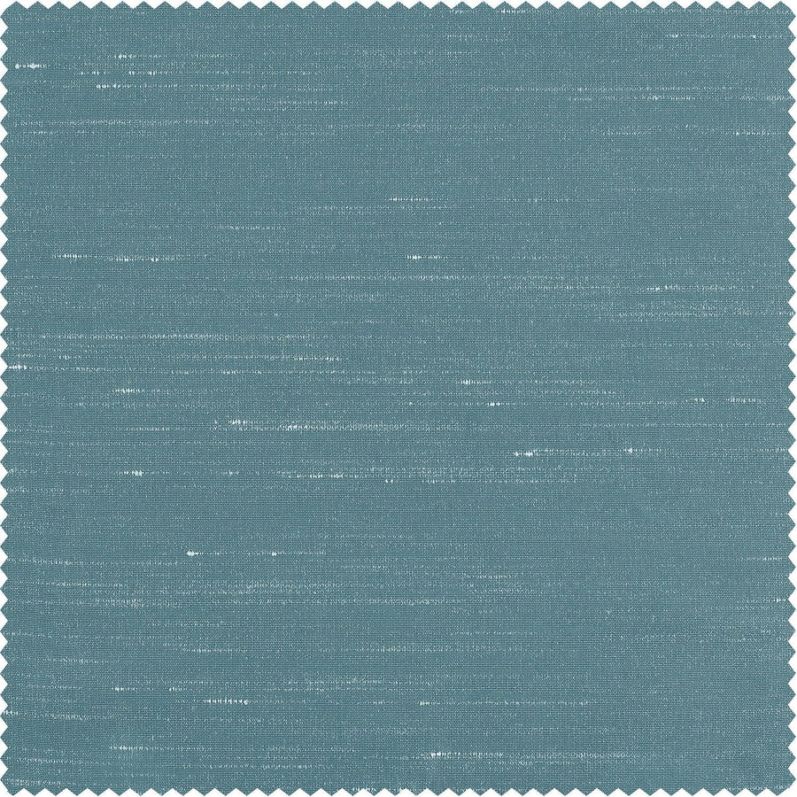 Nassau Blue Vintage Textured Faux Dupioni Silk Custom Curtain