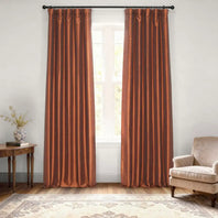 Copper Kettle Vintage Textured Faux Dupioni Silk Blackout Curtain