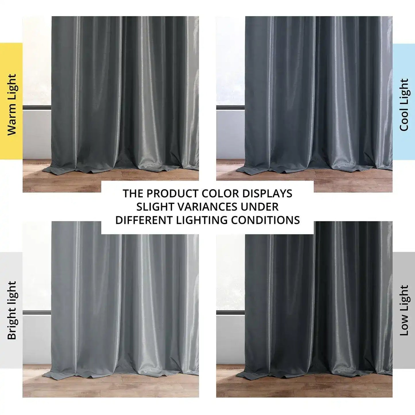Arrowhead Grey Vintage Textured Faux Dupioni Silk Curtain - HalfPriceDrapes.com