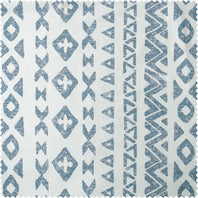 Heirloom Damask Teal Geometric Digital Printed Cotton Twill Swatch