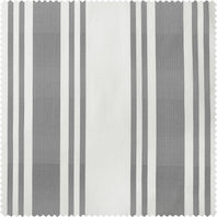 Ticking Stripe Grey Striped Digital Printed Cotton Twill Swatch