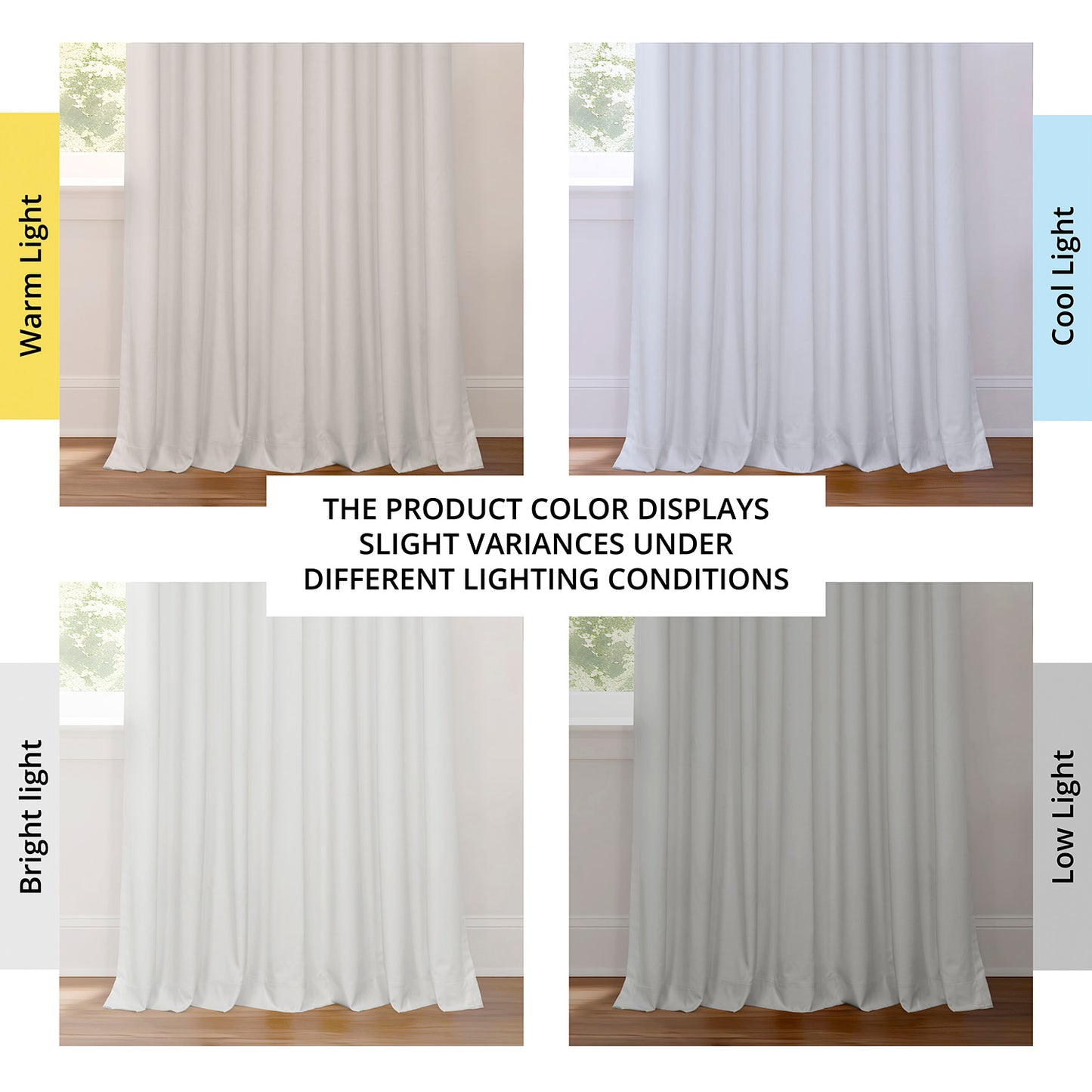 Off White Extra Wide Performance Linen Hotel Blackout Curtain