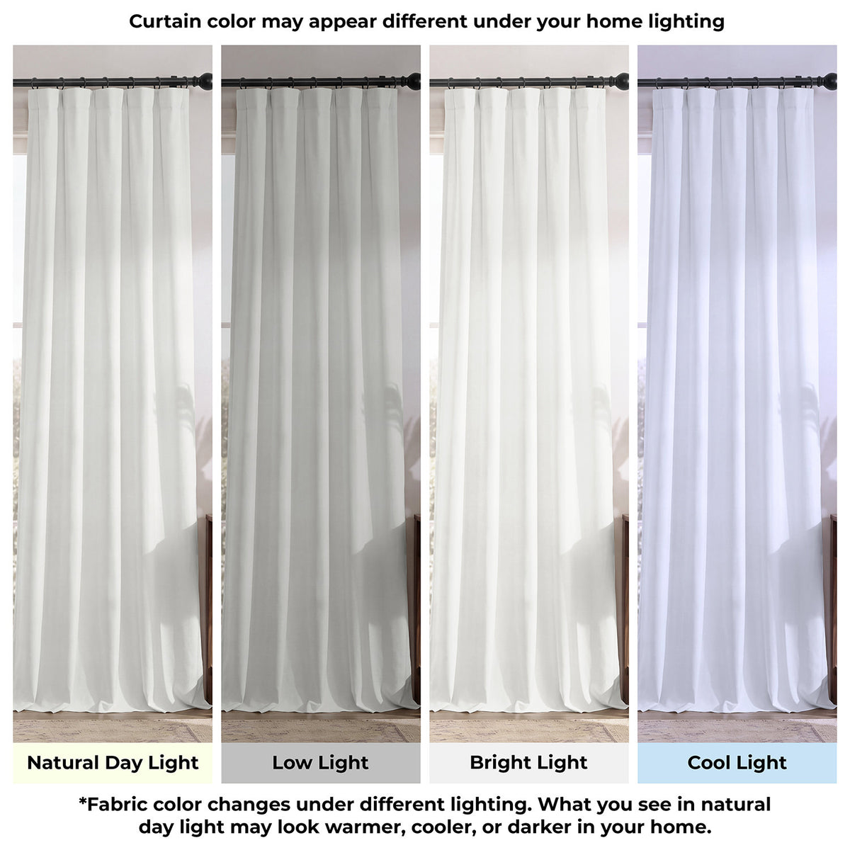 Off White Performance Linen Hotel Blackout Curtain