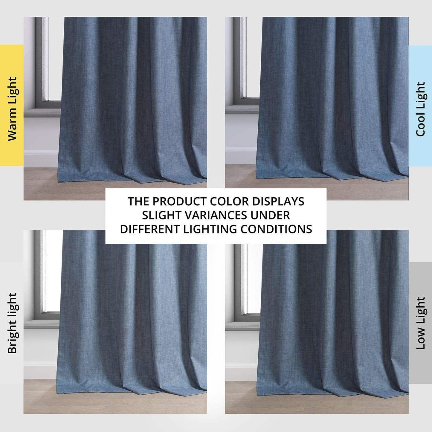 Dark Blue Performance Linen Hotel Blackout Curtain - HalfPriceDrapes.com