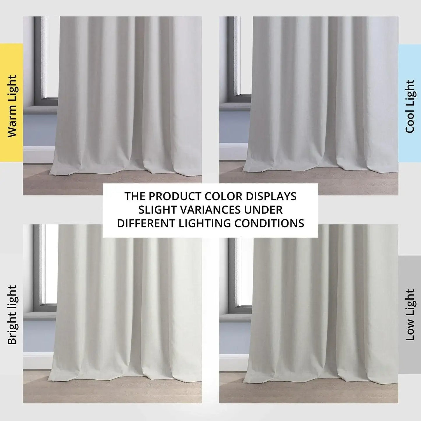 Warm White Performance Linen Hotel Blackout Curtain - HalfPriceDrapes.com