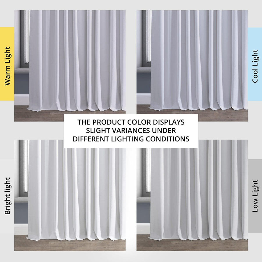 White Extra Wide Performance Linen Hotel Blackout Curtain - HalfPriceDrapes.com