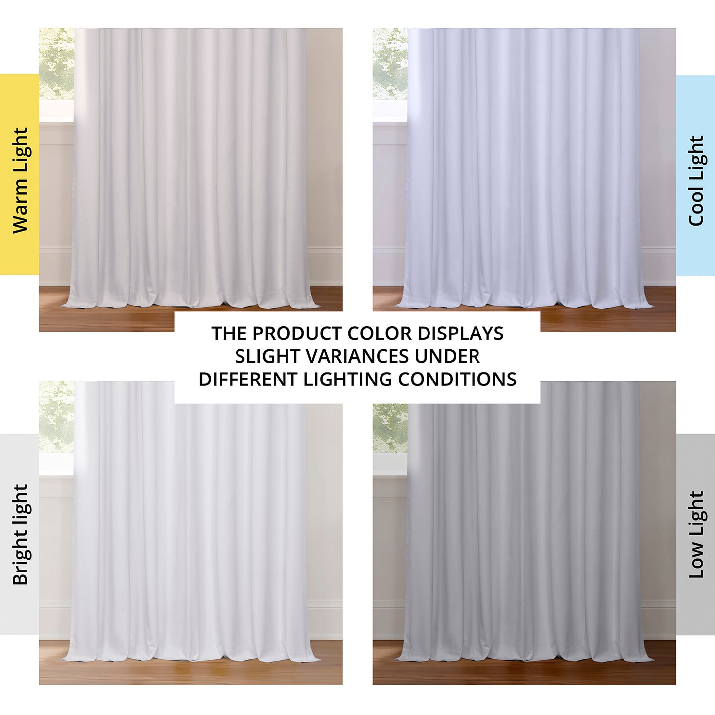 White Extra Wide Performance Linen Hotel Blackout Curtain