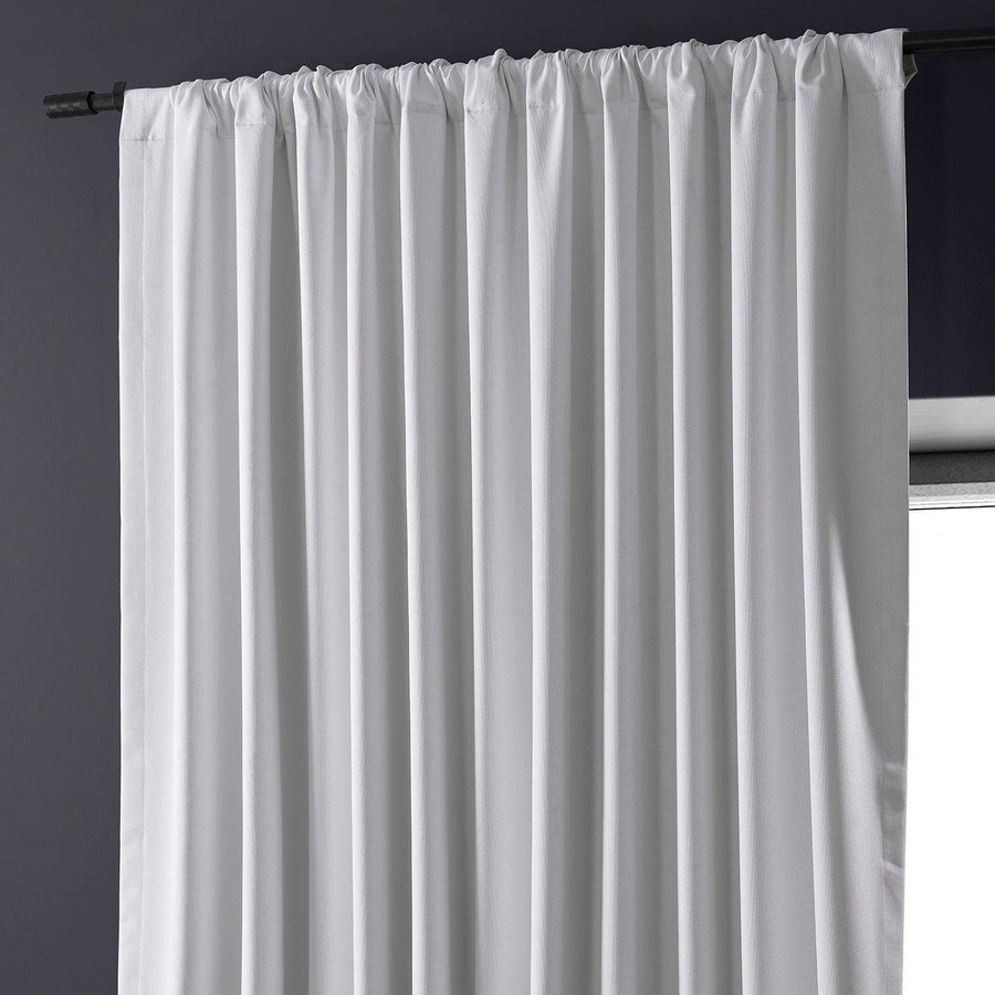 White Extra Wide Performance Linen Hotel Blackout Curtain - HalfPriceDrapes.com