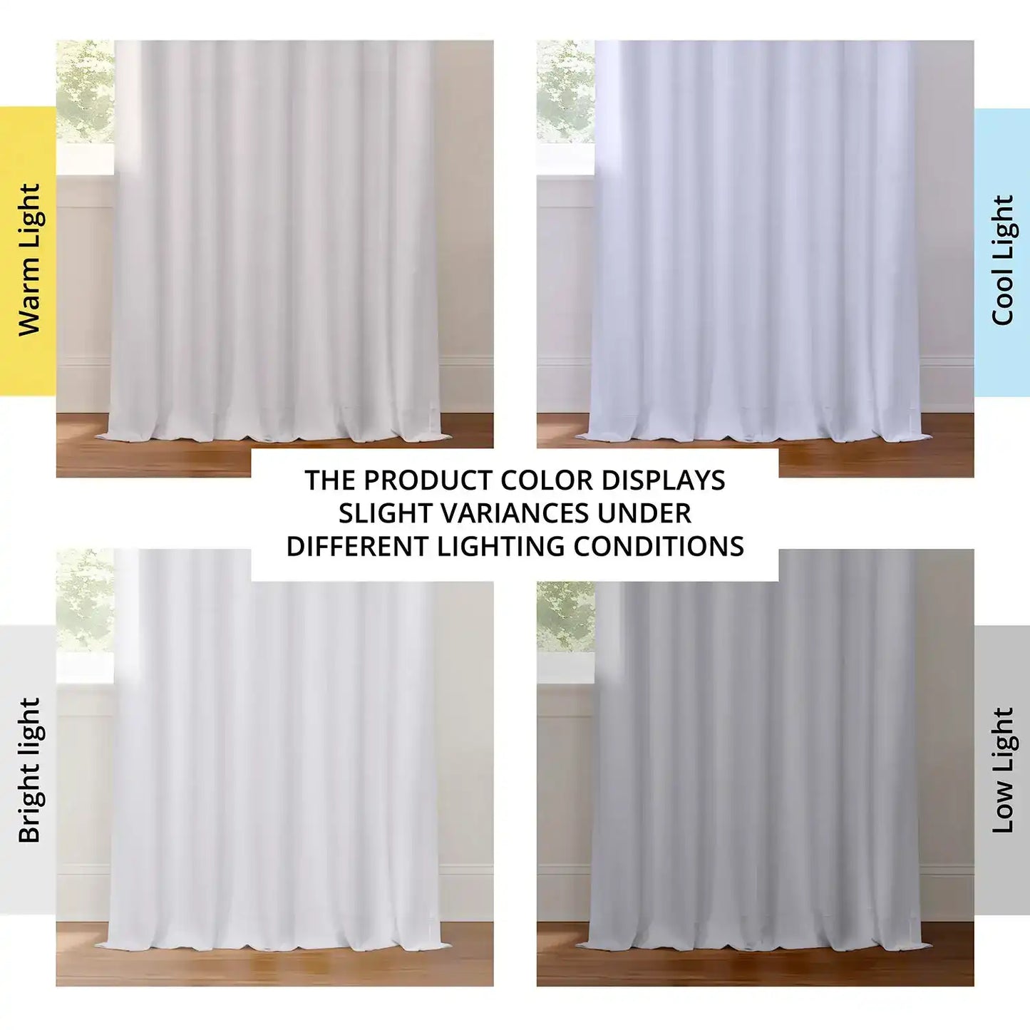 White Performance Linen Hotel Blackout Curtain