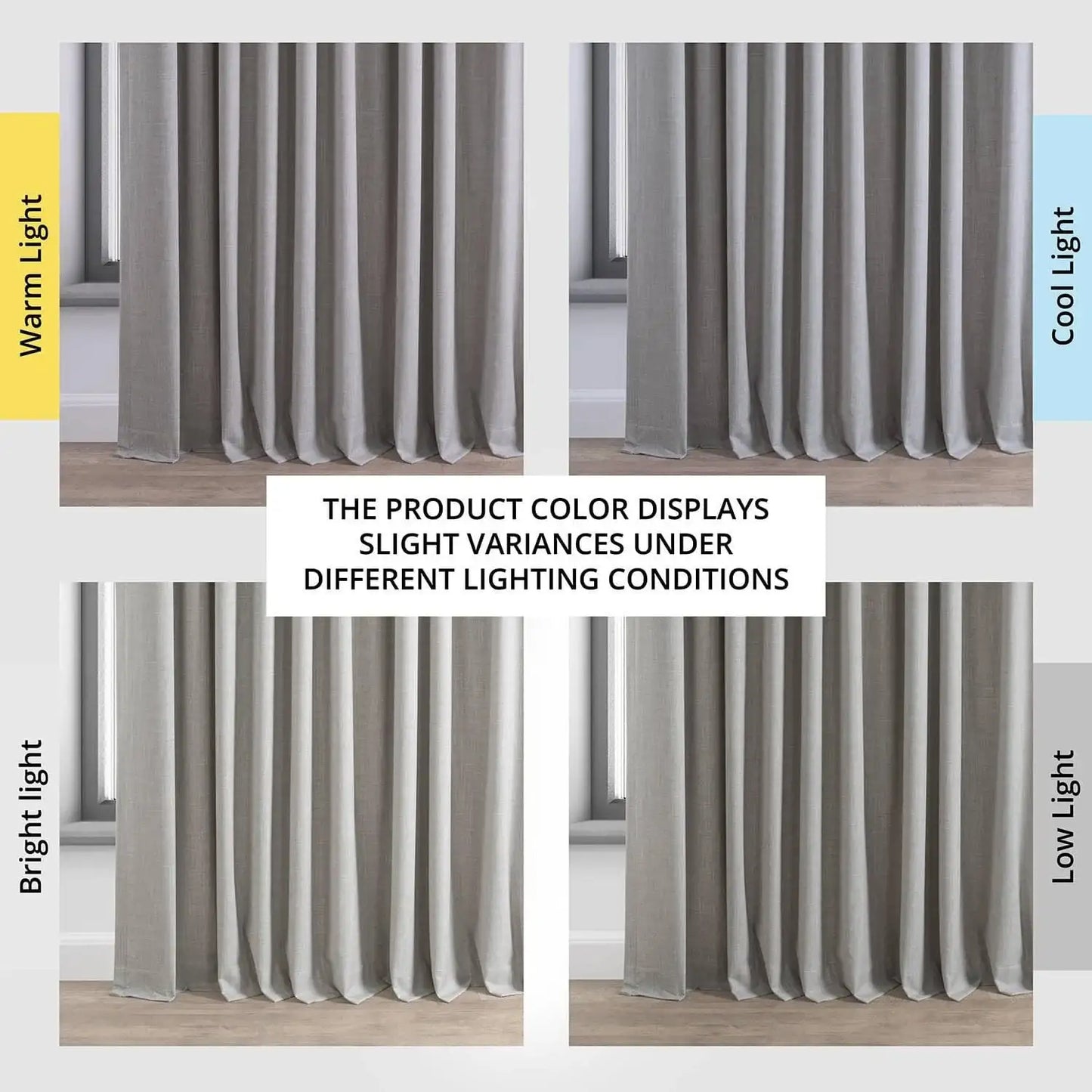Dark Greige Extra Wide Performance Linen Hotel Blackout Curtain - HalfPriceDrapes.com