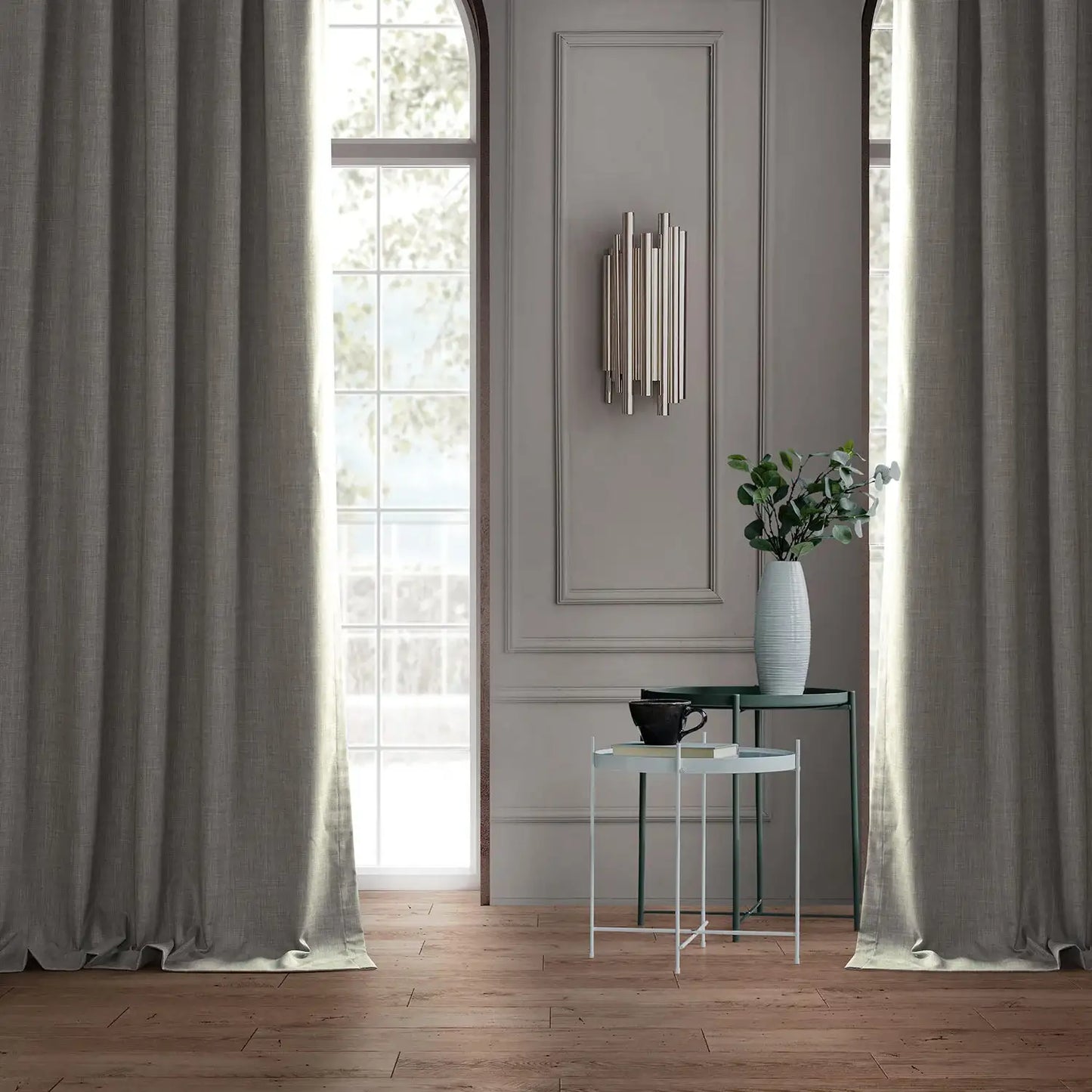 Dark Greige Performance Linen Custom Curtain