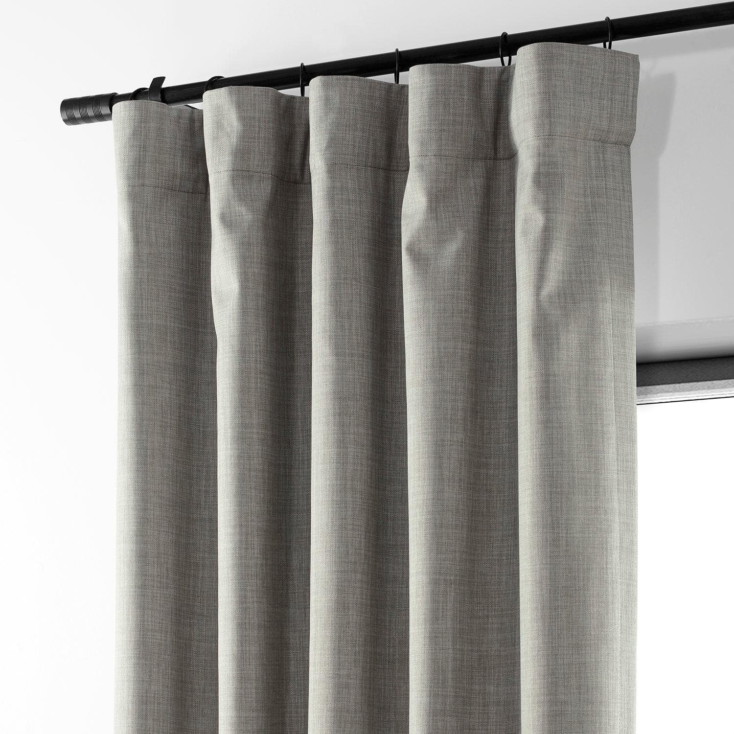 Dark Greige Performance Linen Hotel Blackout Curtain