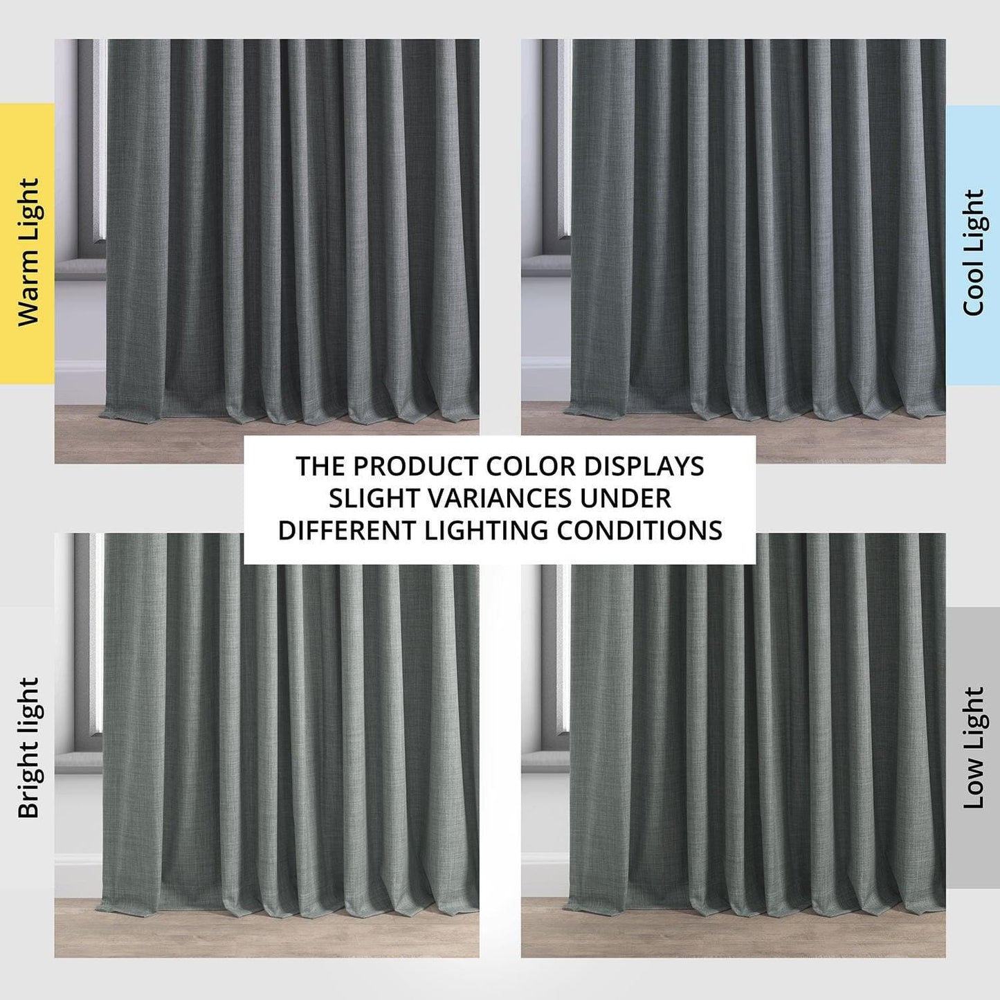 Dark Grey Extra Wide Performance Linen Hotel Blackout Curtain - HalfPriceDrapes.com