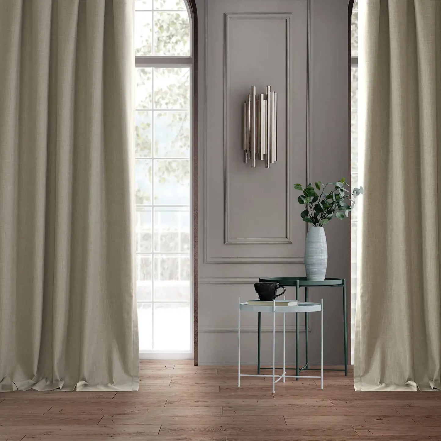 Light Beige Performance Linen Custom Curtain