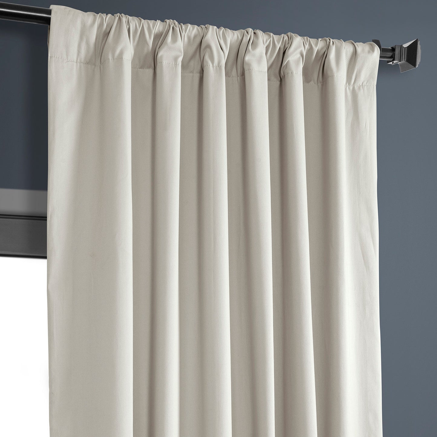 Hazelwood Beige Solid Cotton Custom Curtain