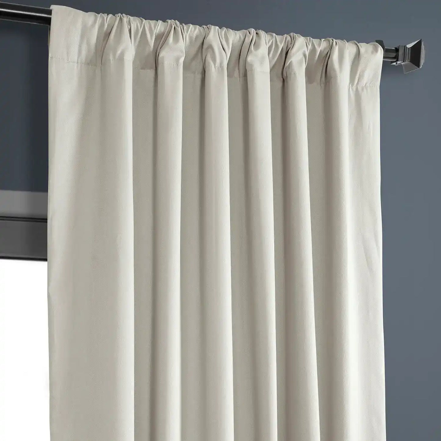 Hazelwood Beige Solid Cotton Custom Curtain