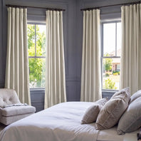 Hazelwood Beige Solid Cotton Custom Curtain