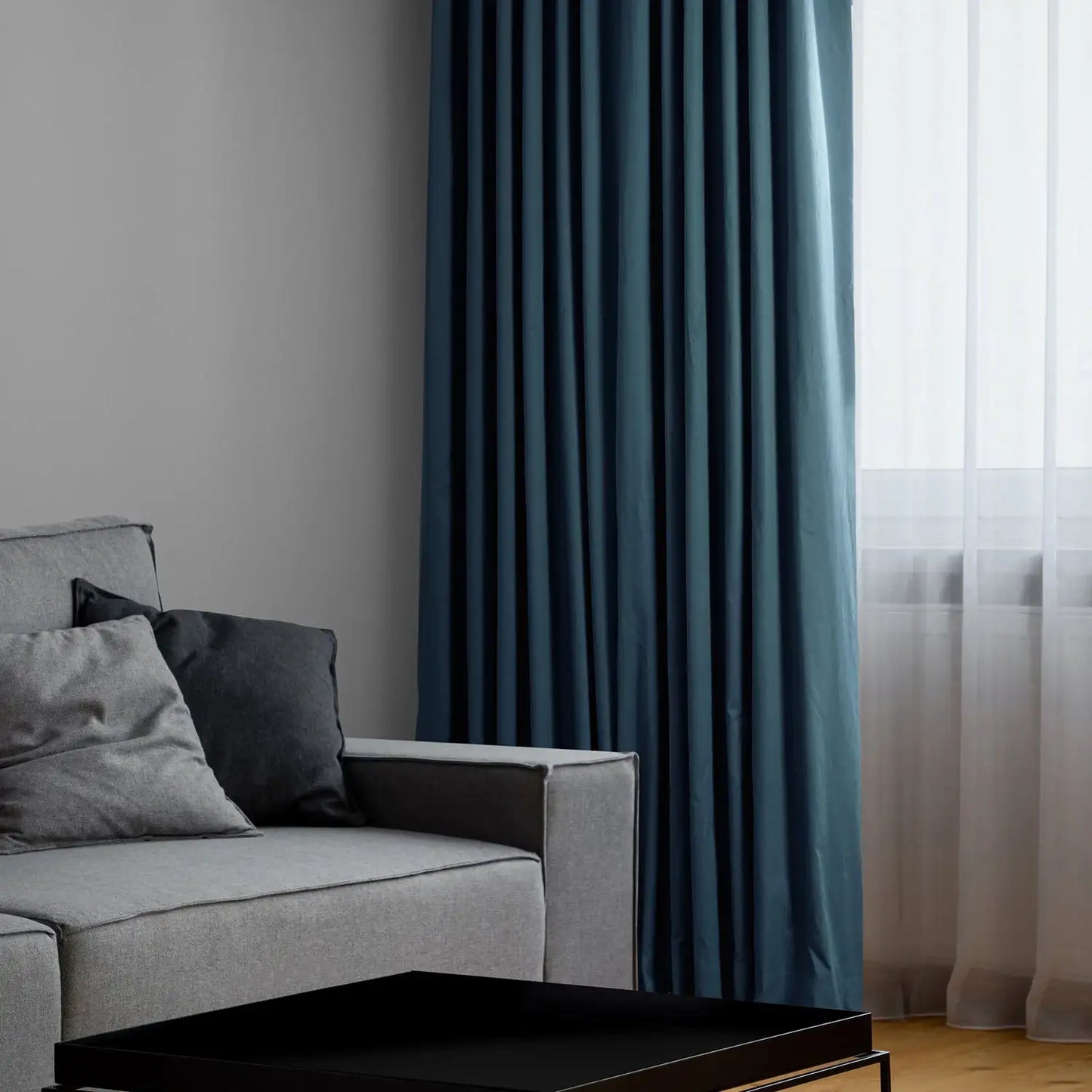 Polo Navy Solid Cotton Custom Curtain